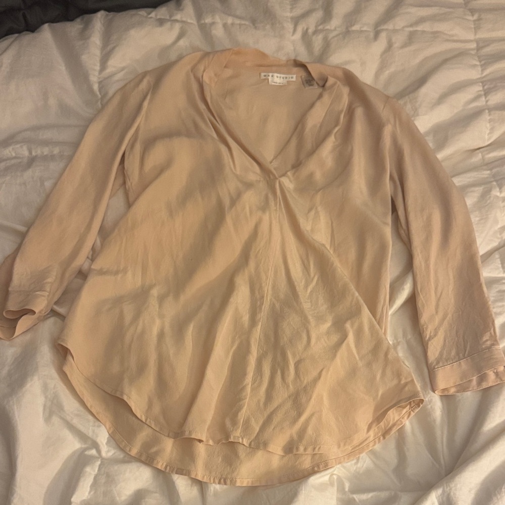 Max Studio Blush Pink 100% silk Blouse XS